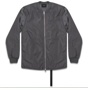 Stampd Men Scallop Bomber Charcoal Sz Medium